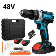 [PROMOÇÃO BLACK FRIDAY] Furadeira e Parafusadeira de Impacto Sem Fio 48v Recarregável, 2 Baterias, Estojo de Armazenamento e 28 Acessórios