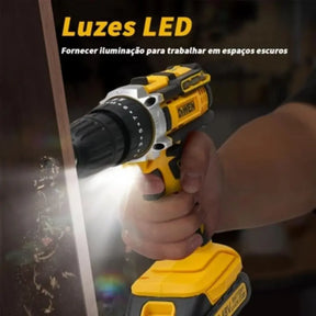 [PROMOÇÃO BLACK FRIDAY] Furadeira e Parafusadeira de Impacto Sem Fio 48v Recarregável, 2 Baterias, Estojo de Armazenamento e 28 Acessórios