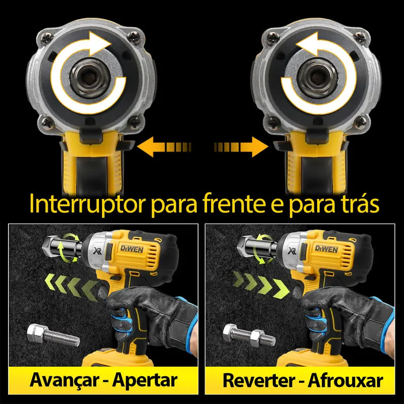 Chave de impacto sem escova DAOYI 21V com controle de velocidade sensível à pressão para trabalhos precisos