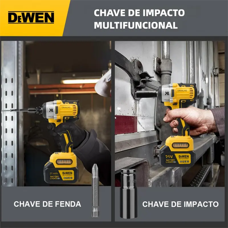Chave de impacto sem escova DAOYI 21V com controle de velocidade sensível à pressão para trabalhos precisos